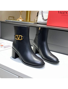 Valentino VLogo Calfskin Ankle Boots 6.5cm Black 2021 07