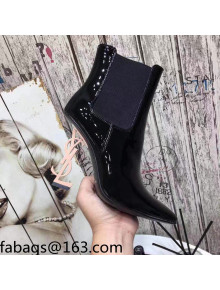 Saint Laurent Patent Leather High YSL-Heel Ankle Boots 11CM Balck/Gold 2021 06