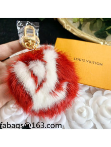 Louis Vuitton LV Fur Bag Charm and Key Holder Red 2021 01
