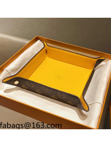 Louis Vuitton Monogram Canvas and Leather Tray 20cm Yellow 2021 01