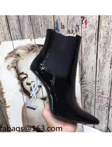 Saint Laurent Patent Leather High YSL-Heel Ankle Boots 11CM Balck/White 2021 09