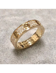 Cartier Yellow Gold Nologo Love Ring with Diamond-paved,Small Model 03
