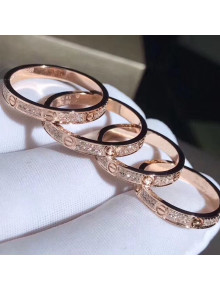 Cartier Pink Gold Nologo Love Ring with Diamond-paved,Extra Small Model 04