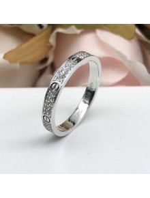 Cartier White Gold Nologo Love Ring with Diamond-paved,Extra Small Model 04