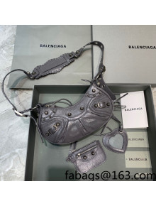 Balenciaga Le Cagole Lambskin XS Shoulder Bag Dark Grey/Aged Silver 2021
