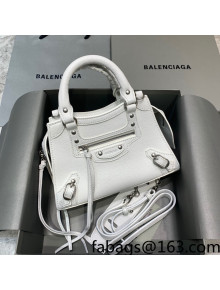 Balenciaga Neo Classic Mini Bag in Grained Calfskin White/Silver 2021 638512