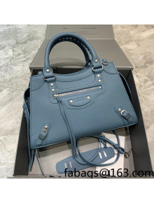 Balenciaga Neo Classic Small Bag in Grained Calfskin Dusty Blue/Silver 2021 638511