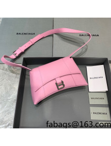 Balenciaga Hourglass Sling Back Small Bag in Smooth Leather Light Pink 2021 180609