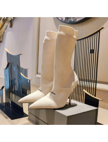 Balenciaga Knit Mid-Half Boots 9cm White 2021 33