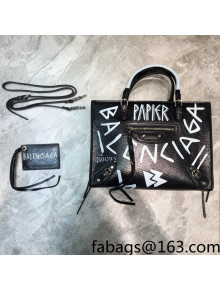 Balenciaga Graffiti Calfskin Small Tote bag 26cm Black/White 2022