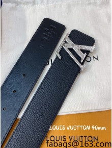 Louis Vuitton Calf Leather Belt 4cm with LV Buckle Black/Silver 2022 031139