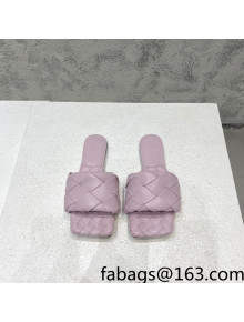 Bottega Veneta Woven Lambskin Flat Slide Sandals 9.5cm Pink 2022 032139