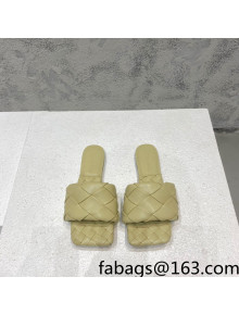 Bottega Veneta Woven Lambskin Flat Slide Sandals 9.5cm Yellow 2022 032141