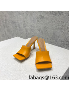 Bottega Veneta Stretch Lambskin High Heel Slide Sandals 9.5cm Orange 2022 032147
