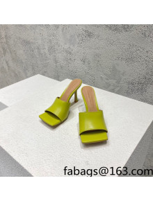 Bottega Veneta Stretch Lambskin High Heel Slide Sandals 9.5cm Kiwi Green 2022 032154