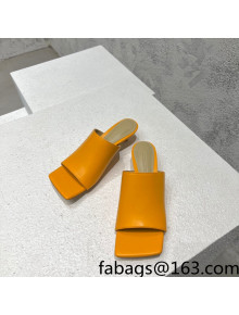 Bottega Veneta Stretch Lambskin Heel Sandals 4cm Orange 2022 032159