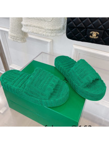 Bottega Veneta Resort Sponge Towel Slides Sandals Green 2022 032174