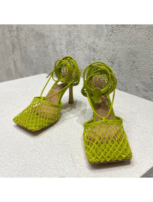 Bottega Veneta Cord Mesh High Heel Sandals 9cm Kiwi Green 2022