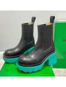 Bottega Veneta Flash Calfskin Short Boots 9.5cm Black/Blue 2021