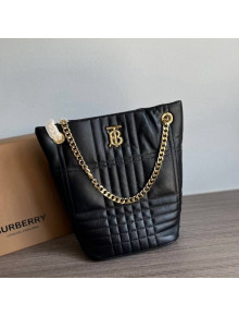 Burberry Small Quilted Lambskin Lola Bucket Bag Black 2022 804623