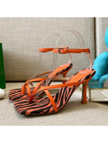 Bottega Veneta Stretch Striped Insole Sandals 9cm Orange 2021 