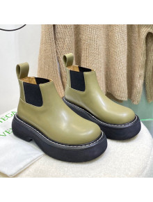 Bottega Veneta Swell Brush Leather Ankle Boots Bottle Beige/Black 2021 37