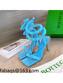 Bottega Veneta Wire Stretch Sandals 9cm Sky Blue 2021 02