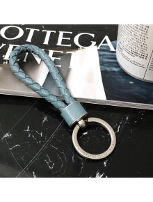 Bottega Veneta Intrecciato Lambskin Key Ring Dusty Blue 2022 608783