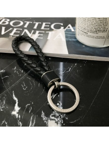 Bottega Veneta Intrecciato Lambskin Key Ring Black/Silver 2022 608783