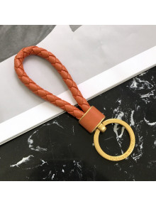 Bottega Veneta Intrecciato Lambskin Key Ring Orange 2022 608783