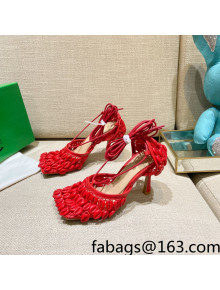 Bottega Veneta Stretch Mesh Sandals 9cm Red 2022 09