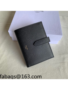 Celine Palm-Grained Leather Medium Strap Wallet Black 2022 09