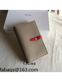 Celine Palm-Grained Leather Passport Wallet Beige/Red 2022 05