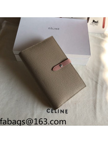 Celine Palm-Grained Leather Passport Wallet Beige/Pink 2022 08