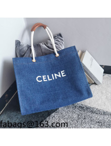 Celine Cabas Large Denim Tote bag 192172 Blue 2022