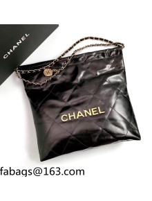 Chanel Waxy Calfskin Medium Shopping Bag Black/Gold 2021 