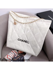 Chanel Waxy Calfskin Large Shopping Bag White/Black 2021 
