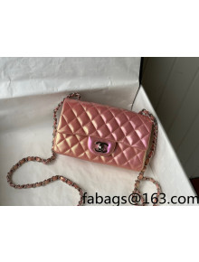 Chanel Iridescent Lambskin Classic Mini Flap Bag A69900 Pink 2021 28