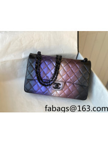 Chanel Iridescent Lambskin Medium Bag A01112 Purple/Black 2021 33