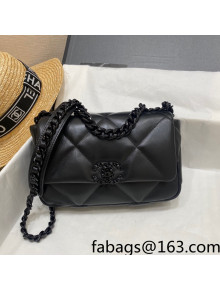 Chanel 19 Lambskin Small 26cm Flap Bag AS1160 All Black 2021 34