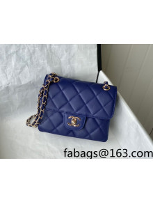 Chanel Calfskin Mini Sqaure Flap Bag AS2468 Royal Blue 2021 TOP