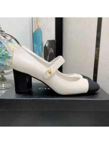 Chanel Lambskin Mary Janes Pumps 4.5/6.5cm White 2021