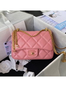 Chanel Lambskin & Enamel Mini Flap Bag AS3113 Pink 2021