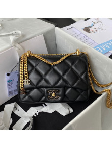 Chanel Lambskin & Enamel Mini Flap Bag AS3113 Black 2021