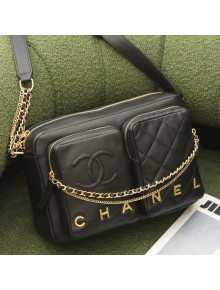Chanel Calfskin Large Cameara Bag Black 2021 17