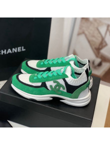 Chanel Knit & Suede Sneakers G38750 Green 2022