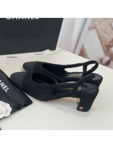Chanel Tweed Slingback Pumps 6.5cm G31318 Black 2022 20