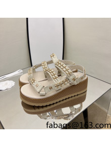 Chanel Leather Chain Sandals G33800 Light Apricot 2022 04