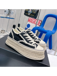Chanel Canvas Platform Sneakers 5cm Black 2022 030465