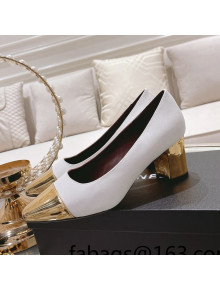 Chanel Grosgrain Medium Heel Pumps 6.5cm White 2022 0321111